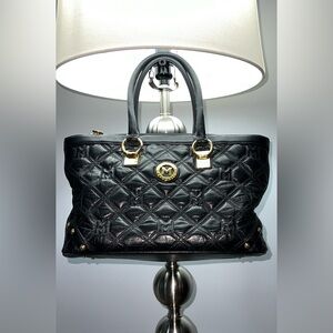 Metro City Handbag Black Leather Tote Bag Pouch Vintage Shoulder Purse Gift